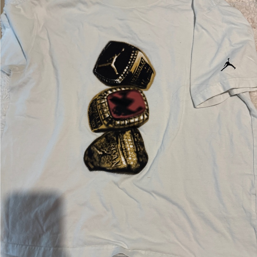 Air Jordan medium Cream T-Shirt with ring logo